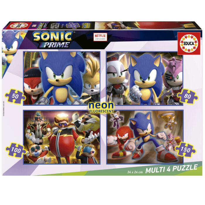 Multi 4 Puzzles Sonic Prime 50+80+100+150 Neon