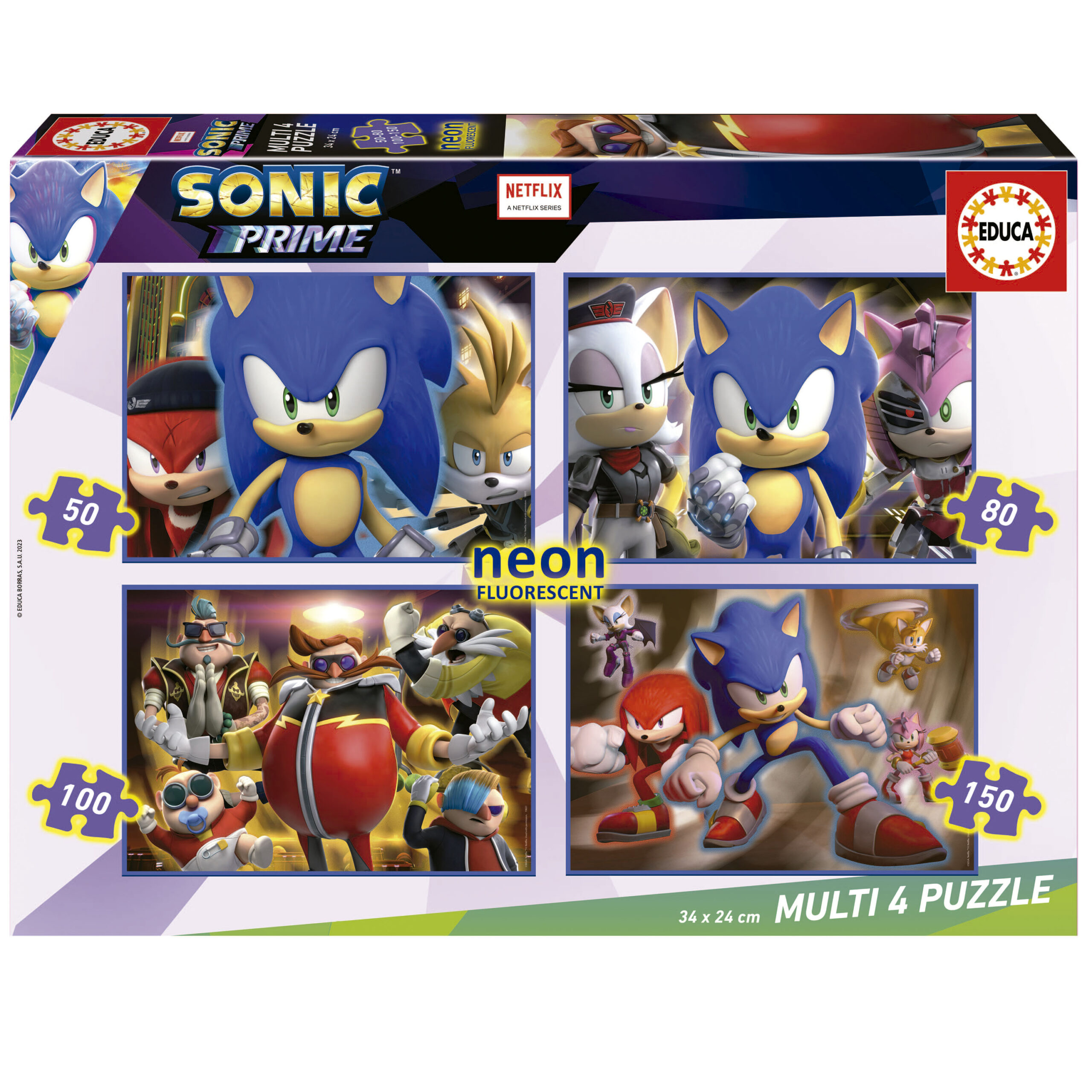 Multi 4 Puzzles Sonic Prime 50+80+100+150 «Neon»